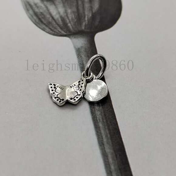 Pandora Blue Butterfly & Quote Double Dangle Charm - Picture 4 of 6